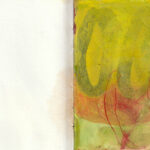 Book page from the artist book Little Book Without Words a yellow page drawings