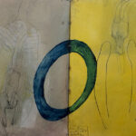Artist Book page, oil, pencil, oil crayon,